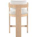 Meridian Sacha Cream Velvet Stool IMAGE 5