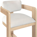 Meridian Sacha Cream Velvet Stool IMAGE 6