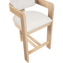 Meridian Sacha Cream Velvet Stool IMAGE 7