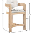 Meridian Sacha Cream Velvet Stool IMAGE 8