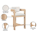 Meridian Sacha Cream Velvet Stool IMAGE 9