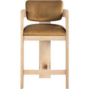 Meridian Sacha Saddle Velvet Stool IMAGE 3