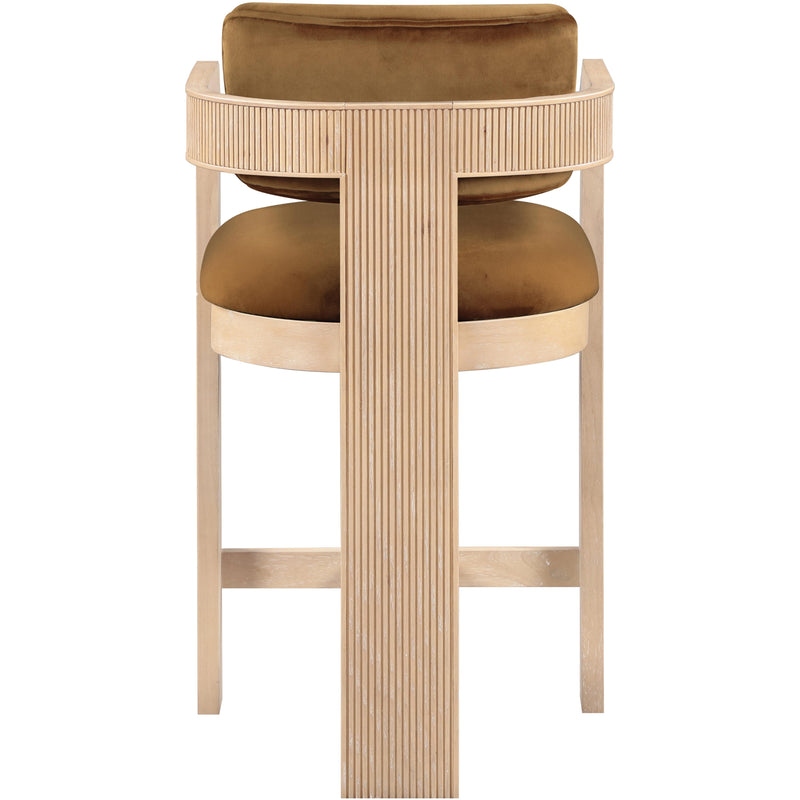 Meridian Sacha Saddle Velvet Stool IMAGE 5
