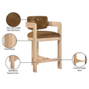 Meridian Sacha Saddle Velvet Stool IMAGE 9