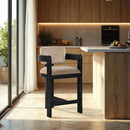 Meridian Sacha Beige Velvet Stool IMAGE 2