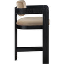 Meridian Sacha Beige Velvet Stool IMAGE 4