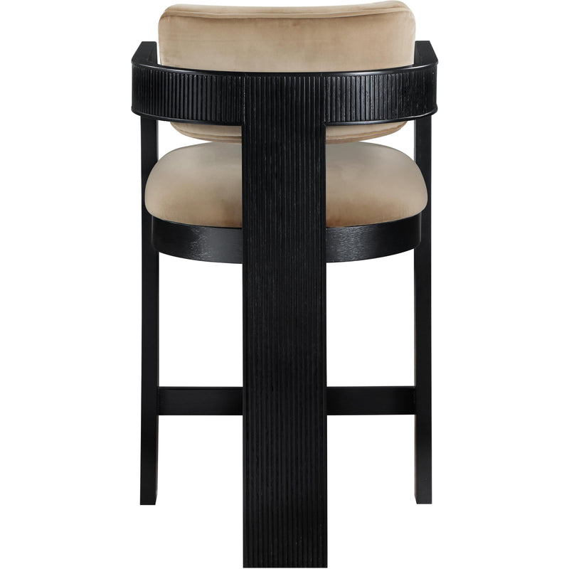 Meridian Sacha Beige Velvet Stool IMAGE 5