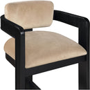 Meridian Sacha Beige Velvet Stool IMAGE 6