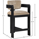 Meridian Sacha Beige Velvet Stool IMAGE 8