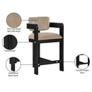 Meridian Sacha Beige Velvet Stool IMAGE 9