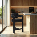 Meridian Sacha Black Velvet Stool IMAGE 2