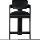 Meridian Sacha Black Velvet Stool IMAGE 3