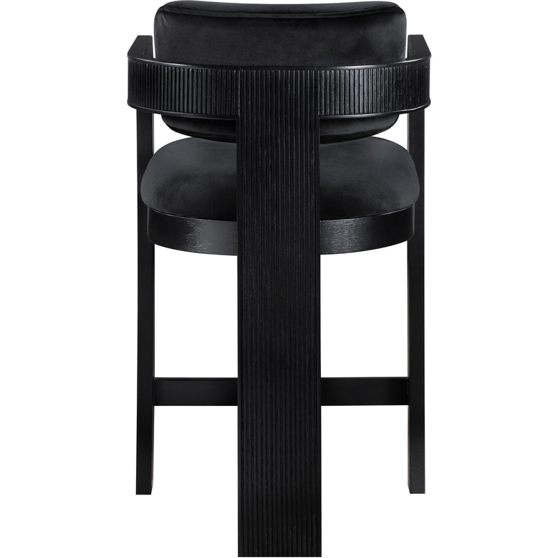 Meridian Sacha Black Velvet Stool IMAGE 5