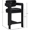 Meridian Sacha Black Velvet Stool IMAGE 8