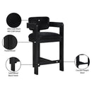 Meridian Sacha Black Velvet Stool IMAGE 9