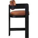 Meridian Sacha Cognac Velvet Stool IMAGE 4