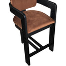 Meridian Sacha Cognac Velvet Stool IMAGE 7