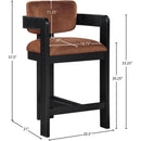 Meridian Sacha Cognac Velvet Stool IMAGE 8