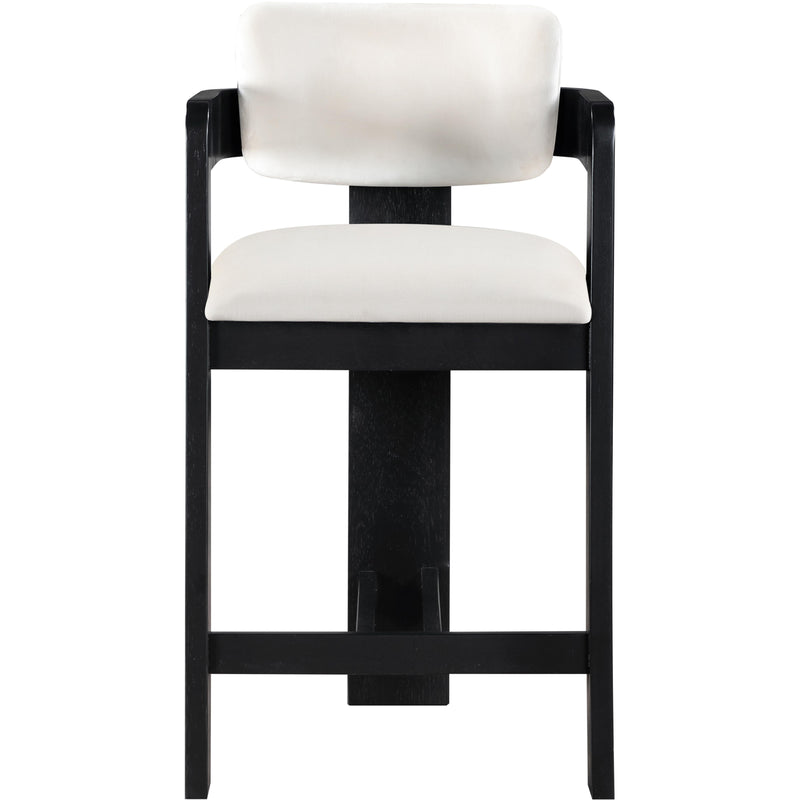 Meridian Sacha Cream Velvet Stool IMAGE 3