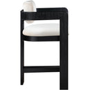Meridian Sacha Cream Velvet Stool IMAGE 4