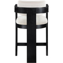 Meridian Sacha Cream Velvet Stool IMAGE 5