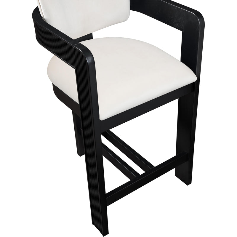 Meridian Sacha Cream Velvet Stool IMAGE 7