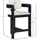 Meridian Sacha Cream Velvet Stool IMAGE 8