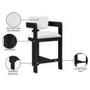 Meridian Sacha Cream Velvet Stool IMAGE 9