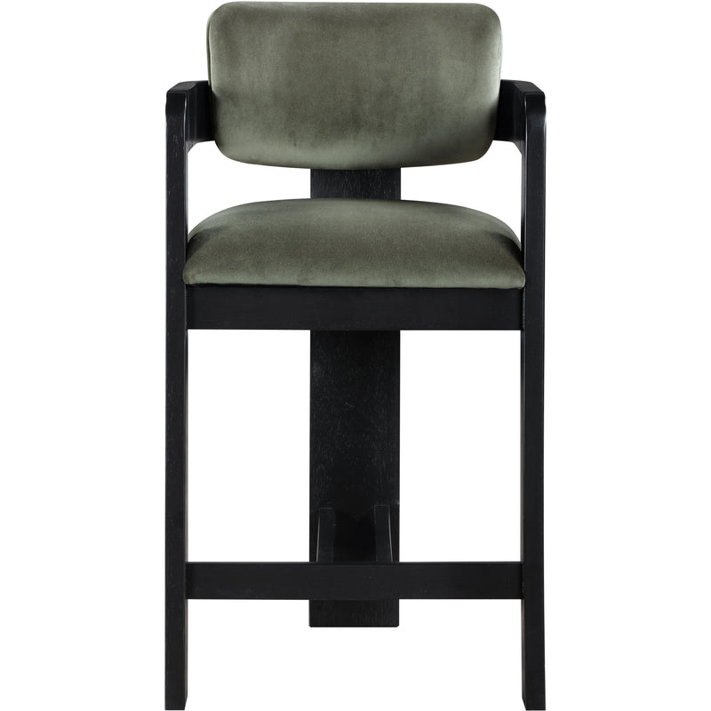 Meridian Sacha Green Velvet Stool IMAGE 3