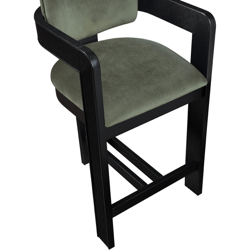 Meridian Sacha Green Velvet Stool IMAGE 7