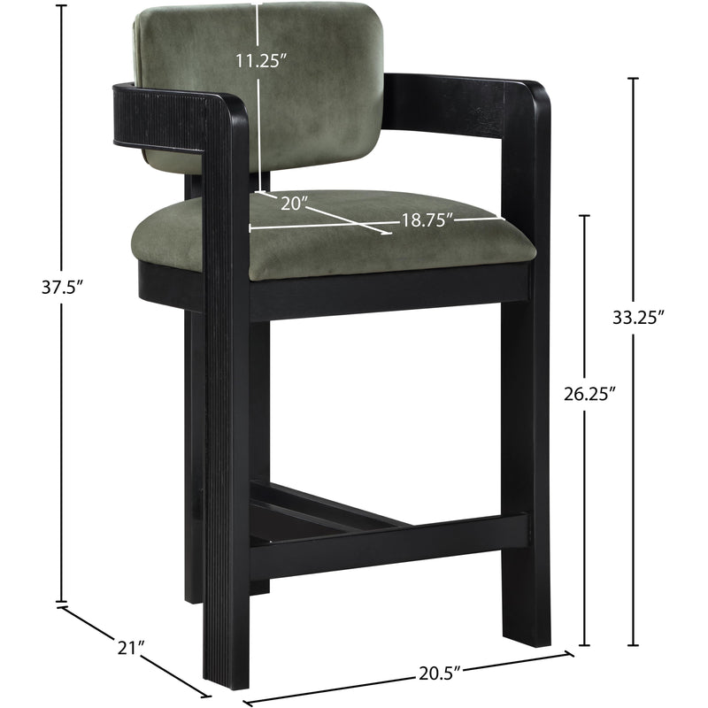 Meridian Sacha Green Velvet Stool IMAGE 8