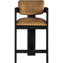 Meridian Sacha Saddle Velvet Stool IMAGE 3