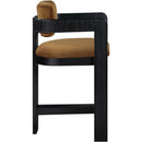 Meridian Sacha Saddle Velvet Stool IMAGE 4