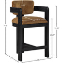 Meridian Sacha Saddle Velvet Stool IMAGE 8