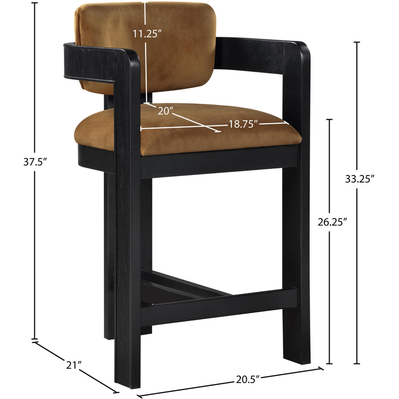 Meridian Sacha Saddle Velvet Stool IMAGE 8