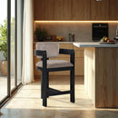 Meridian Sacha Taupe Velvet Stool IMAGE 2