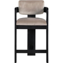 Meridian Sacha Taupe Velvet Stool IMAGE 3