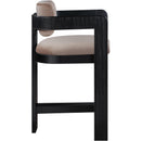Meridian Sacha Taupe Velvet Stool IMAGE 4
