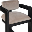 Meridian Sacha Taupe Velvet Stool IMAGE 6