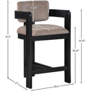 Meridian Sacha Taupe Velvet Stool IMAGE 8