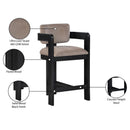 Meridian Sacha Taupe Velvet Stool IMAGE 9