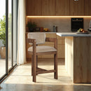 Meridian Sacha Beige Velvet Stool IMAGE 2