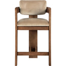 Meridian Sacha Beige Velvet Stool IMAGE 3