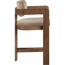Meridian Sacha Beige Velvet Stool IMAGE 4