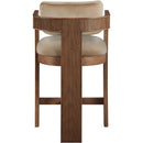 Meridian Sacha Beige Velvet Stool IMAGE 5