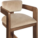 Meridian Sacha Beige Velvet Stool IMAGE 6