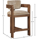 Meridian Sacha Beige Velvet Stool IMAGE 8