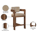 Meridian Sacha Beige Velvet Stool IMAGE 9