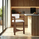 Meridian Sacha Cream Velvet Stool IMAGE 2