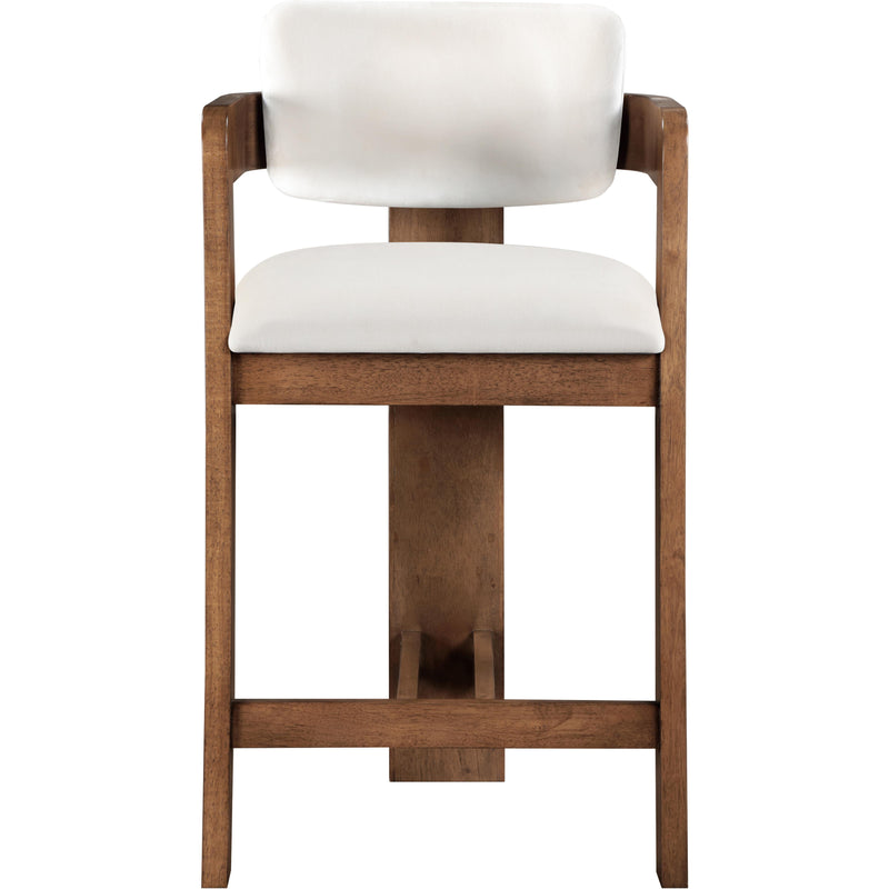 Meridian Sacha Cream Velvet Stool IMAGE 3